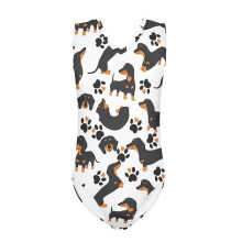 Dachshund Paw Bathing Suit for Girls Comfortable V-Neck One Piece Swimsuit Teen Leisure Kids Beach Swimwear Girls Size 3-4 Years