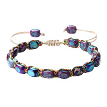 Bracelet perlé en pierre tendance, bijoux-pu1rple orchi1