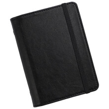 Bloc-notes en cuir avec 80 feuilles et fermeture Ă sangle-noir
