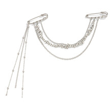 Double Pin Brooch Alloy Fringe Chain Accessory For Concert-C