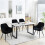 AINPECCA 4 Black Dining Chairs Velvet and Table Set Kitchen 1