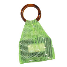 Poignée en résine élégante pochette de vin maille-herbe verte