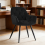 AINPECCA 4 Black Dining Chairs Velvet and Table Set Kitchen 3