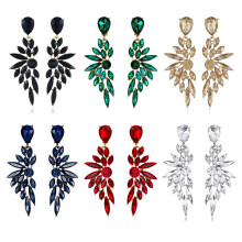 6 Pairs Colorful Drop Earrings Rhinestones Pendant Earrings