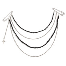 Trendy Alloy Fringe Chain Pin Brooch Accessory For Casual-B