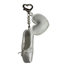 Artistic Ballet Inspired Key Organiser Heart Decoration-Silver