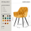 AINPECCA 4 Dining Chairs Velvet Yellow and Table SetKitchen 5