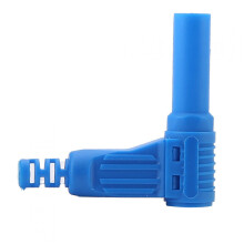 Adaptateur en nylon de fiches bananes isolées à angle droit-Bleu