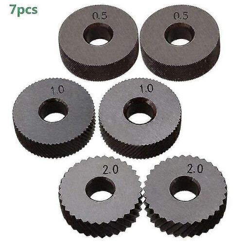 7 Pcs Double Wheel Knurling Tool Set Linear Wheel Set Steel Lathe Set 2