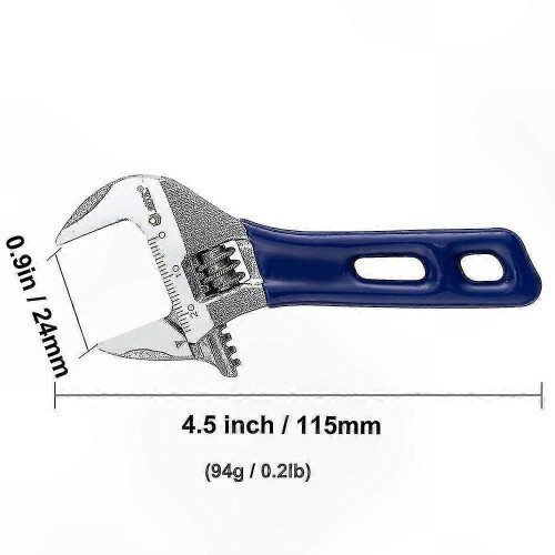 4" Short Handle Adjustable Wrench for Pipes, Wide Jaw Pliers Tool 1