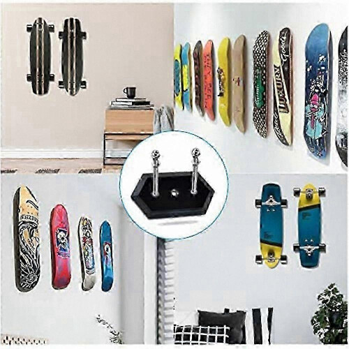 3-Pack Skateboard Hangers for Wall Mounting, Deck Storage and Display Solution 1