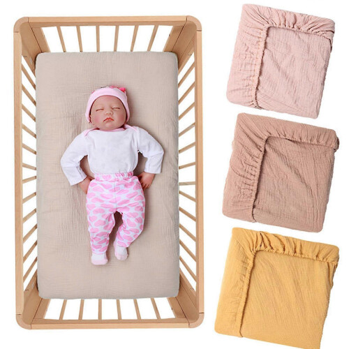 2pcs Comfortable Bassinet Sheets, Removable Cotton Infant Cradle Bedding 1