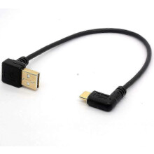 90 Degree USB 2.0 to Type C Right/Left Angled Male Cable Gold Plated USB C Extension Cord Data Transfer Sync lead (90Type C- USB 2.0 UP) Edi