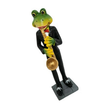 Resin Frogs Miniature For Modern Interior-blow the trumpet