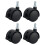 4Pcs Compacts Quiet Roller Wheel Furniture-8x15threadbrake 1
