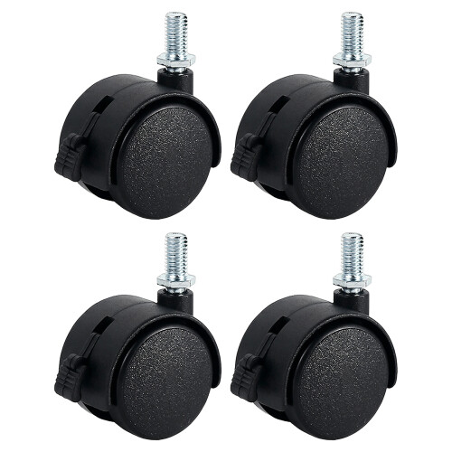 4Pcs Compacts Quiet Roller Wheel Furniture-8x15threadbrake