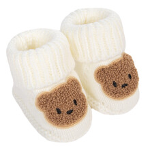 Weiche Stricksocken für Kleinkinder aus rutschfester-Weiß