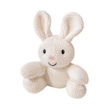 Knitted Sweet Rabbit Doll Stuffed Toy Hugging Doll Cotton-White