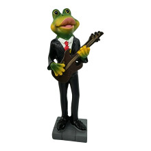 Resin Frogs Decoration Statue For Home Office Desk Shelf-Guitar