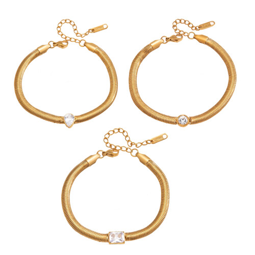 Classical Snake Bone Bracelet Elegant Zircon-JDB0112229 2 1