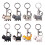 Cute Cat Key Ring Accessory Various Stylish Colors-gray love 2