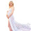 Breathable Comfortable Fabric Maternity Long Dress-White M 1