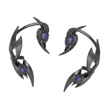 Edgy Dark Ear Cuff Mechanische oorhangers Alternatieve-zwart