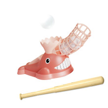 Automatic Ball Machine Toy Kids Baseball Pitching-pink 3 goals