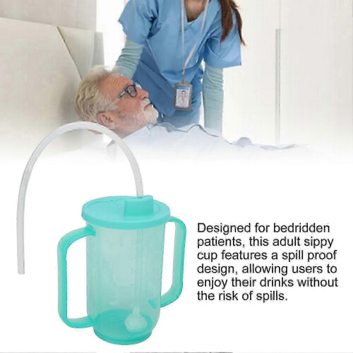 Elderly Drinking Cup with Dual Handle, Spill Proof Adult Feeder 2