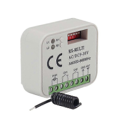 Universal 300-868MHz Remote Receiver for Garage Door Control Switch AC/DC 9-30V 1