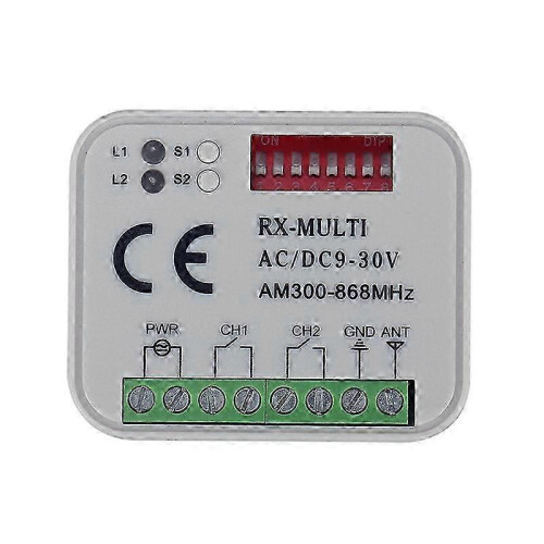 Universal 300-868MHz Remote Receiver for Garage Door Control Switch AC/DC 9-30V 2