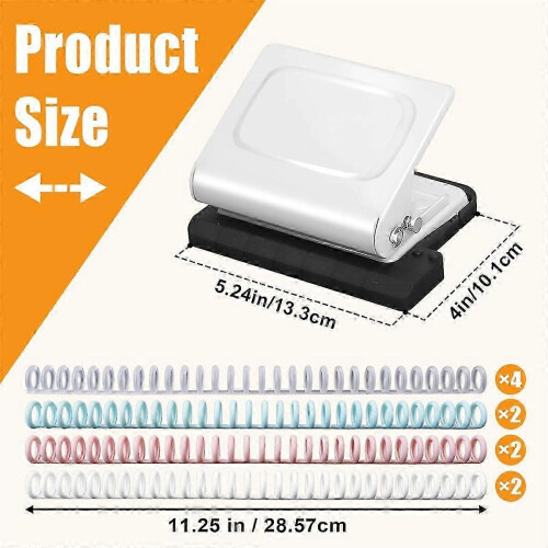 10 Hole Punch Binding Machine for Planners White 2