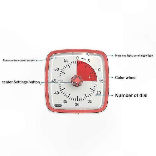 Adjustable 60-Minute Countdown Timer for Home, School, and Office Use, Perfect for Time Management Activities 2