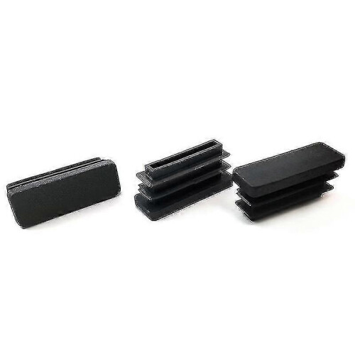 20 Pack Black Plastic Rectangular End Caps For Table, Chair, Tube Legs (38mm X 13mm) 1