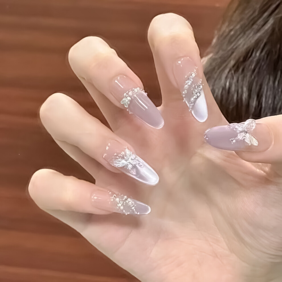 Dachuang Beauty (Xs) Gradient Cat Eye False Nails For Women 50Pcs