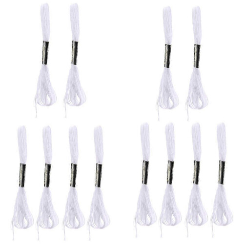 12x White Anchor needle Cotton Embroidery Thread Floss 1