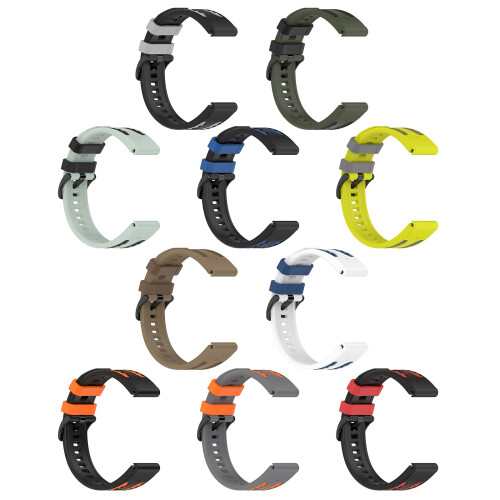 Silicone Straps Watchband Replacement-mint green black 22mm 1