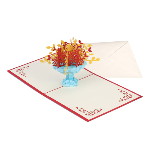 Cartes De 3D Rouges En Fait Main Pour