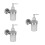 3Pièces Distributeur Mural Liquide Argenté Design Antidérapant 1