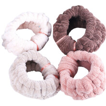 8Pcs Coral Fleece Face Washing Headband with Bowknot Assorted Colors