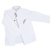 Breathable Wearproof Long Sleeve Chef Jacket White Catering Top