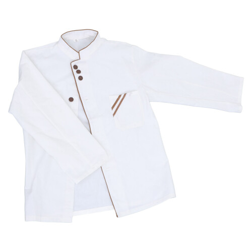 Breathable Wearproof Long Sleeve Chef Jacket White Catering Top