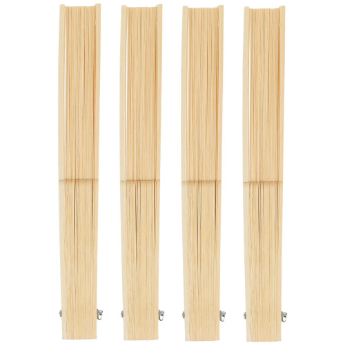 Beige DIY Japanese Hand Fan Frames with Bamboo Material