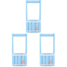 3Pcs Blue Wooden Flower Storage Basket for Dried Flower Display