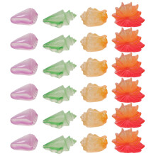 24Pcs Resin Glow in The Dark Tiny Seashells Assorted Colors for Decor