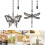 Silver Fan Pull Chain Adorned with Delicate Butterfly Darner for 3