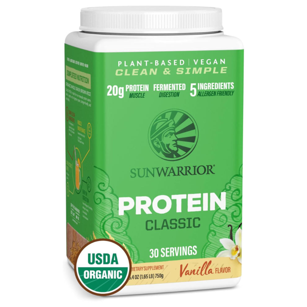 Sunwarrior Brown (750G) Organic Rice Protein Powder, Vanilla