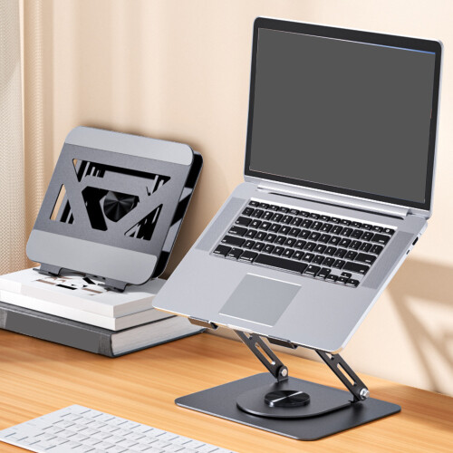 Adjustable Laptop Stand with 360 Degree Rotatable Base-Pink 2