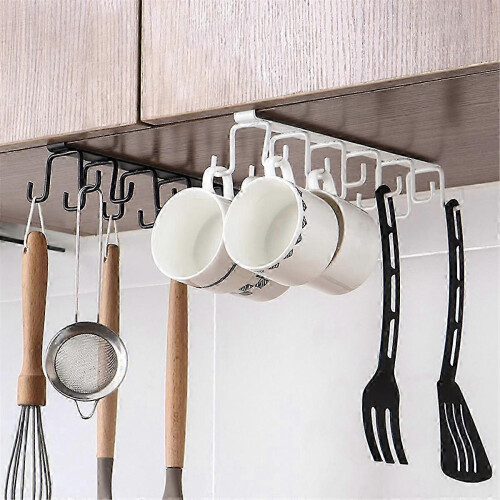 Hooks Under Shelf Cups Rack Drilling Coffee Cups Holder for Cabinet-B 1