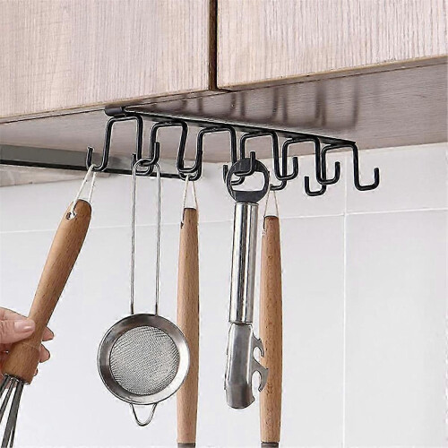 Hooks Under Shelf Cups Rack Drilling Coffee Cups Holder for Cabinet-B 2